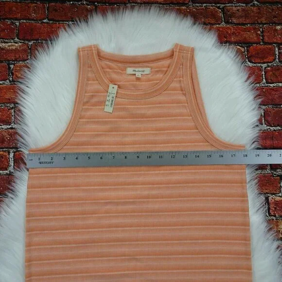 Madewell Tank Top Ribbed Westville Sweet Tulip Stripes Size L - Picture 7 of 8